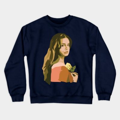 Lana With Rose Crewneck Sweatshirt Official Lana Del Rey Merch