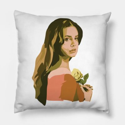 Lana With Rose Throw Pillow Official Lana Del Rey Merch
