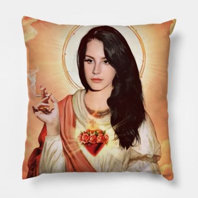 Saint Lana Del Rey Throw Pillow Official Lana Del Rey Merch