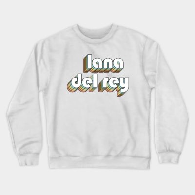 Lana Del Rey Retro Rainbow Typography Faded Style Crewneck Sweatshirt Official Lana Del Rey Merch