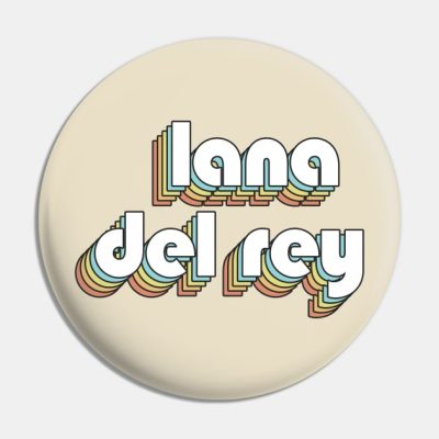 Lana Del Rey Retro Rainbow Typography Faded Style Pin Official Lana Del Rey Merch