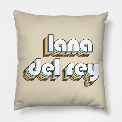 Lana Del Rey Retro Rainbow Typography Faded Style Throw Pillow Official Lana Del Rey Merch
