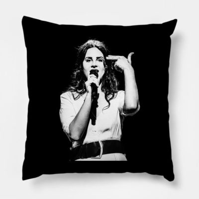 Memorable Hand Sign Lana Del Rey Retro Design Throw Pillow Official Lana Del Rey Merch