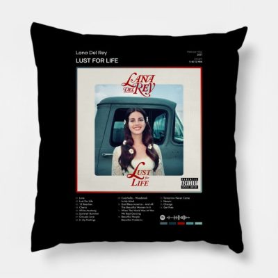 Lana Del Rey Lust For Life Tracklist Album Throw Pillow Official Lana Del Rey Merch